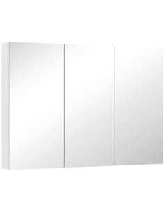 HOMCOM Three-Mirror Bathroom Storage Cabinet - White