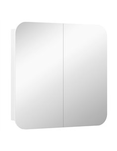 HOMCOM Arched Bathroom Mirror Cabinet with Adjustable Shelves - White