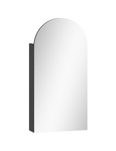 HOMCOM Arched Bathroom Mirror Cabinet with Adjustable Glass Shelves - Black