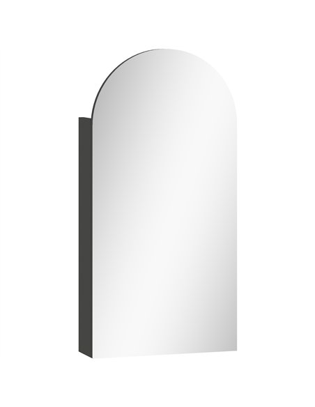 HOMCOM Arched Bathroom Mirror Cabinet with Adjustable Glass Shelves - Black - pic 171861 | FastDaddyshop