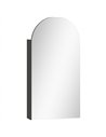 HOMCOM Arched Bathroom Mirror Cabinet with Adjustable Glass Shelves - Black