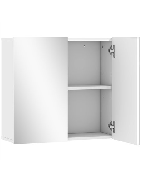 HOMCOM Double-Door Bathroom Mirror Cabinet - White - pic 171879 | FastDaddyshop