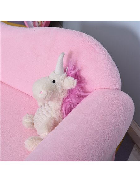 HOMCOM Children Kids Velvet Chaise Lounge Sofa Day Bed Couch Seat Pink - pic 17190 | FastDaddyshop