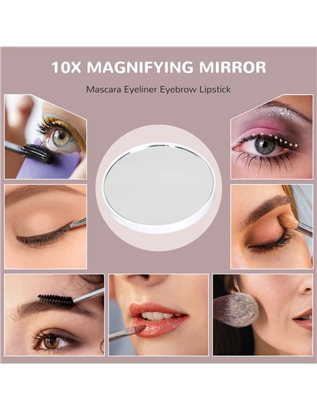 HOMCOM Hollywood Vanity Mirror with Lights, Large 80x62 cm Lighted Makeup Mirror with 3 Colour, 18 LED Bulbs, 10X Magnifying, US - pic 171921 | FastDaddyshop