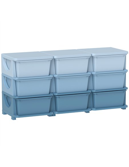 HOMCOM Kids Storage Unit, with Nine Drawers - Blue - pic 171960 | FastDaddyshop