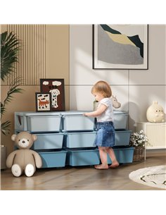 HOMCOM Kids Storage Unit, with Nine Drawers - Blue 2