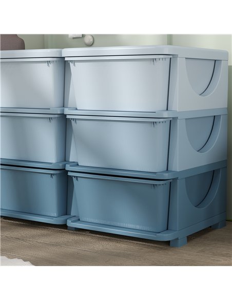 HOMCOM Kids Storage Unit, with Nine Drawers - Blue - pic 171968 | FastDaddyshop