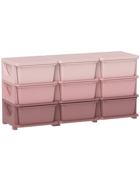 HOMCOM Kids Storage Unit, with Nine Drawers - Pink - pic 171969 | FastDaddyshop