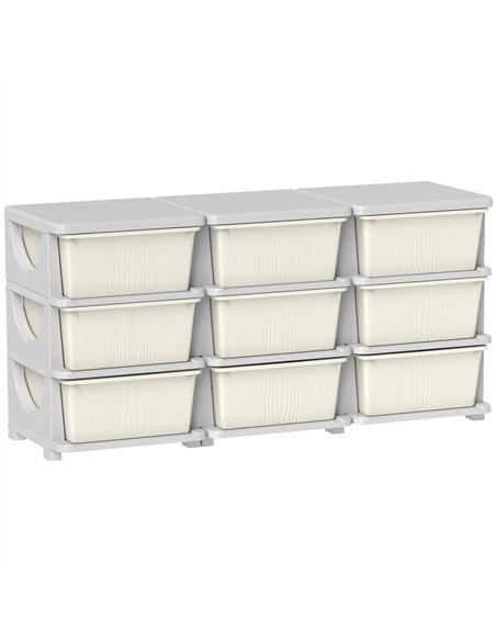 HOMCOM Kids Storage Unit, with Nine Drawers - Cream - pic 171996 | FastDaddyshop