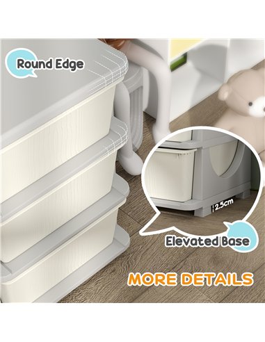 HOMCOM Kids Storage Unit, with Nine Drawers - Cream
