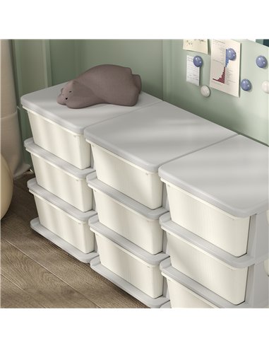 HOMCOM Kids Storage Unit, with Nine Drawers - Cream