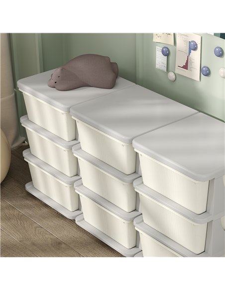 HOMCOM Kids Storage Unit, with Nine Drawers - Cream - pic 172004 | FastDaddyshop