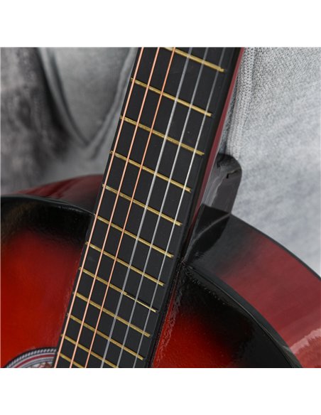 HOMCOM 36" 3/4 Beginner Acoustic Guitar Set, with Protective Case, Red - pic 172012 | FastDaddyshop