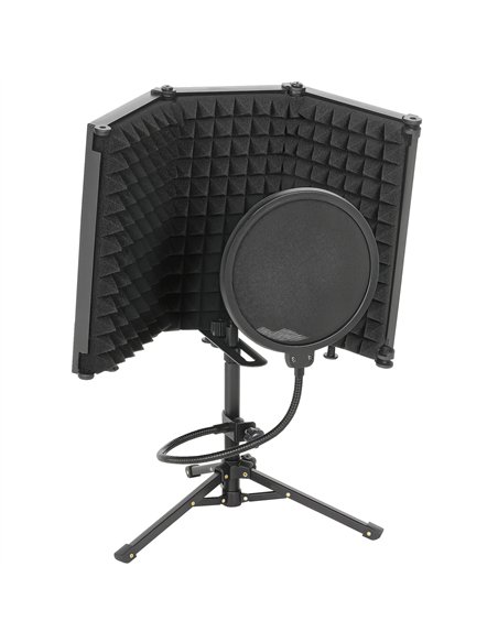 HOMCOM Studio Microphone Isolation Shield with Pop Filter and Tripod Stand, Foldable Adjustable Recording Studio Equipment, 3-Pa - pic 172014 | FastDaddyshop