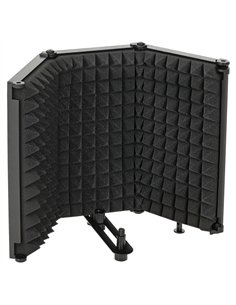 HOMCOM Studio Microphone Isolation Shield, Foldable Adjustable Recording Studio Equipment, 3-Panel High Density Absorbent Foam S