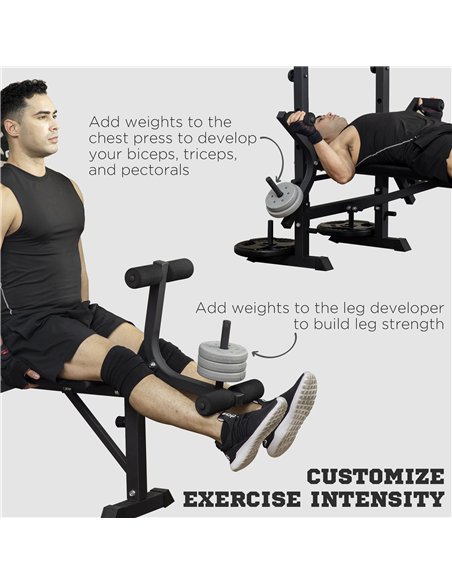 HOMCOM Adjustable Weight Bench with Pulley System, Incline Bench Press Set with Squat Rack, Leg Developer, Butterfly and Weight  - pic 172038 | FastDaddyshop
