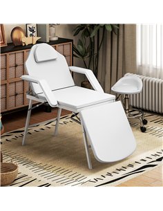 HOMCOM Portable Massage Table, 3 Section Adjustable Beauty Bed, Foldable Massage Bed with Face Hole, Recliner Chair with Removab 2