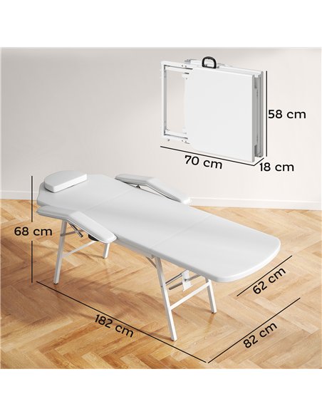 HOMCOM Portable Massage Table, 3 Section Adjustable Beauty Bed, Foldable Massage Bed with Face Hole, Recliner Chair with Removab - pic 172052 | FastDaddyshop