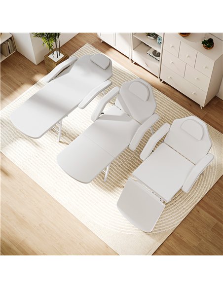 HOMCOM Portable Massage Table, 3 Section Adjustable Beauty Bed, Foldable Massage Bed with Face Hole, Recliner Chair with Removab - pic 172057 | FastDaddyshop