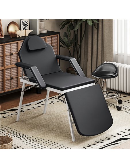 HOMCOM Portable Massage Table, 3 Section Adjustable Beauty Bed, Foldable Massage Bed with Face Hole, Recliner Chair with Removab - pic 172060 | FastDaddyshop