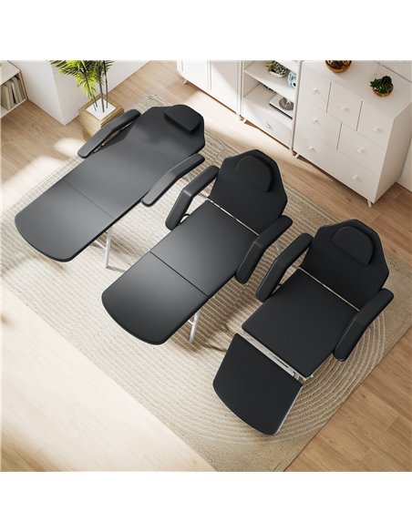HOMCOM Portable Massage Table, 3 Section Adjustable Beauty Bed, Foldable Massage Bed with Face Hole, Recliner Chair with Removab - pic 172066 | FastDaddyshop