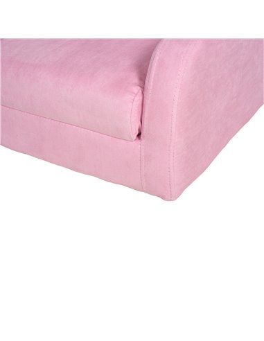 HOMCOM 2 In 1 Kids Children Sofa Chair Bed Folding Couch Soft Flannel Foam Toddler Furniture for Playroom Bedroom Living Room Pi