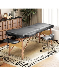 HOMCOM Adjustable Folding Massage Table - Grey 2