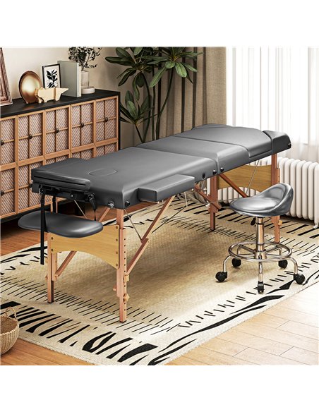HOMCOM Adjustable Folding Massage Table - Grey - pic 172078 | FastDaddyshop