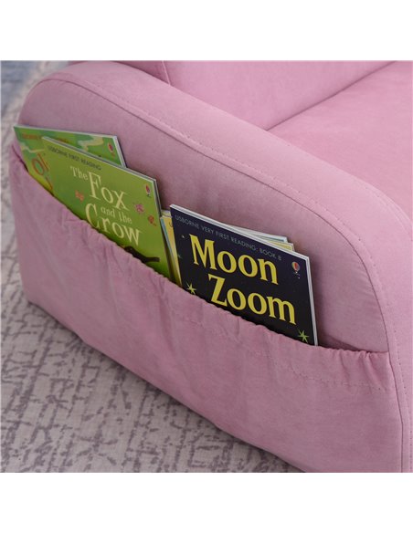 HOMCOM 2 In 1 Kids Children Sofa Chair Bed Folding Couch Soft Flannel Foam Toddler Furniture for Playroom Bedroom Living Room Pi - pic 17208 | FastDaddyshop