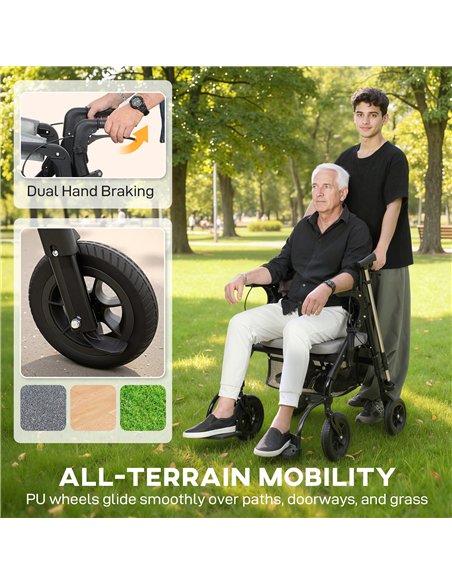 HOMCOM Rollator Walker Wheelchair, with Seat - Grey - pic 172092 | FastDaddyshop