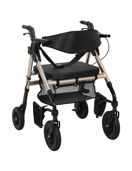 HOMCOM Rollator Walker Wheelchair, with Seat - Black - pic 172095 | FastDaddyshop