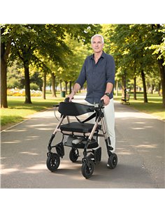 HOMCOM Rollator Walker Wheelchair, with Seat - Black 2