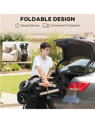 HOMCOM Rollator Walker Wheelchair, with Seat - Black