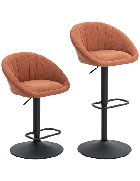 HOMCOM Set of Two Relaxed Tub Bar Stools - Orange - pic 172122 | FastDaddyshop