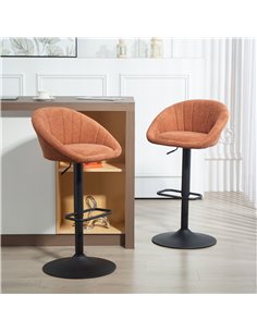 HOMCOM Set of Two Relaxed Tub Bar Stools - Orange 2