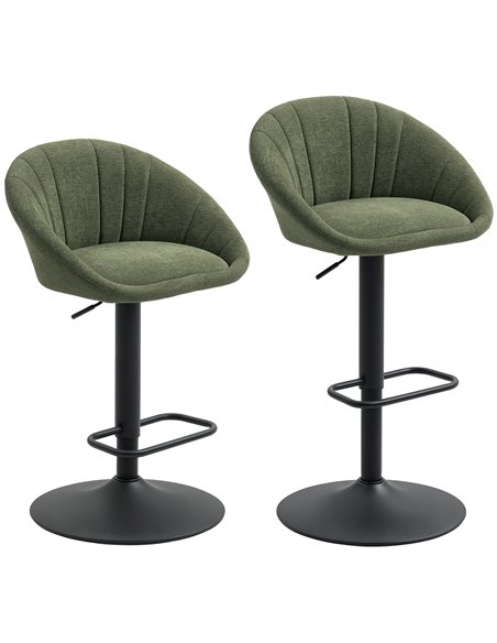 HOMCOM Set of Two Relaxed Tub Bar Stools - Dark Green - pic 172131 | FastDaddyshop