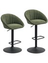 HOMCOM Set of Two Relaxed Tub Bar Stools - Dark Green