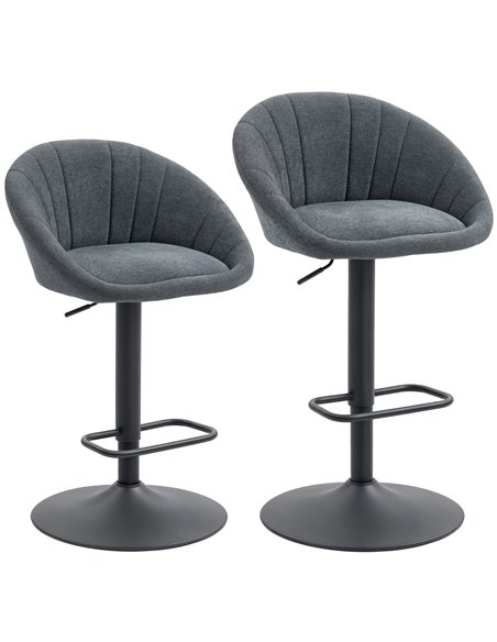 HOMCOM Set of Two Relaxed Tub Bar Stools - Dark Grey - pic 172149 | FastDaddyshop
