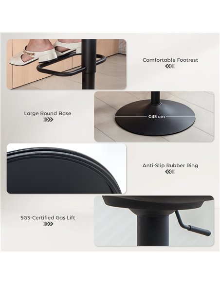 HOMCOM Set of Two Relaxed Tub Bar Stools - Dark Grey - pic 172154 | FastDaddyshop