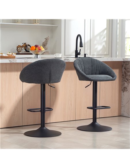 HOMCOM Set of Two Relaxed Tub Bar Stools - Dark Grey - pic 172156 | FastDaddyshop