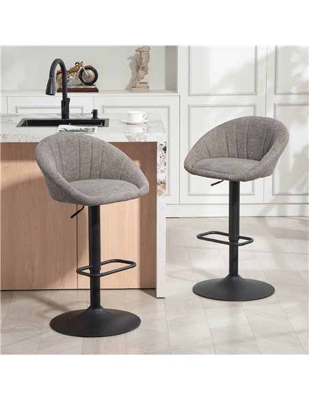 HOMCOM Set of Two Relaxed Tub Bar Stools - Grey - pic 172186 | FastDaddyshop