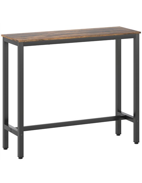 HOMCOM Rectangular Bar Table, Wood Effect Pub Coffee Table for Small Space, Breakfast Dining, Kitchen, Industrial, Rustic Brown - pic 172194 | FastDaddyshop
