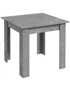 HOMCOM Square Dining Table, Modern Small Dining Table with Faux Cement Effect, Space Saving, Non-slip Foot Pads, Cement Grey