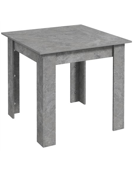 HOMCOM Square Dining Table, Modern Small Dining Table with Faux Cement Effect, Space Saving, Non-slip Foot Pads, Cement Grey - pic 172203 | FastDaddyshop