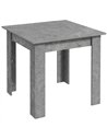 HOMCOM Square Dining Table, Modern Small Dining Table with Faux Cement Effect, Space Saving, Non-slip Foot Pads, Cement Grey