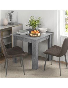 HOMCOM Square Dining Table, Modern Small Dining Table with Faux Cement Effect, Space Saving, Non-slip Foot Pads, Cement Grey 2