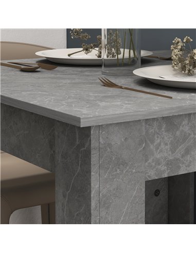HOMCOM Square Dining Table, Modern Small Dining Table with Faux Cement Effect, Space Saving, Non-slip Foot Pads, Cement Grey