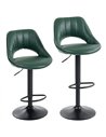 HOMCOM Set of Two Faux Leather Bar Stools - Dark Green