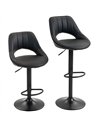 HOMCOM Set of Two Faux Leather Bar Stools - Black