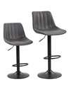 HOMCOM Set of 2 Leathaire Tub Bar Stools -  Charcoal Grey